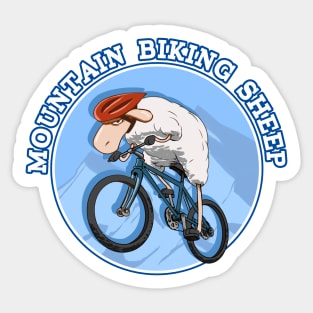 Mountain biking sheep Sticker